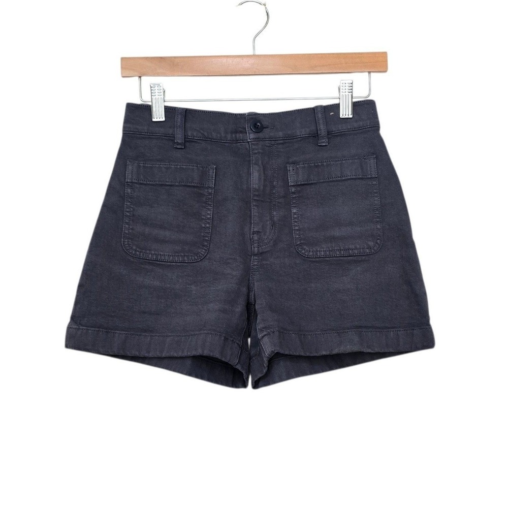 Madewell High Rise Sailor Shorts Navy Blue Cotton Stretch Womens Size 23 Utility